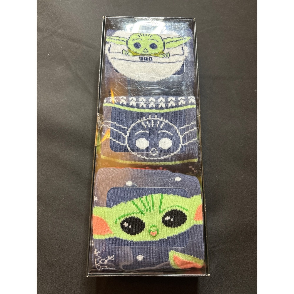 Star Wars The Mandalorian Baby‎ Yoda 3 Pair Crew Socks Kids Shoe 8-12